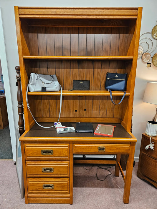 Desk w/ Lighted Bookcase