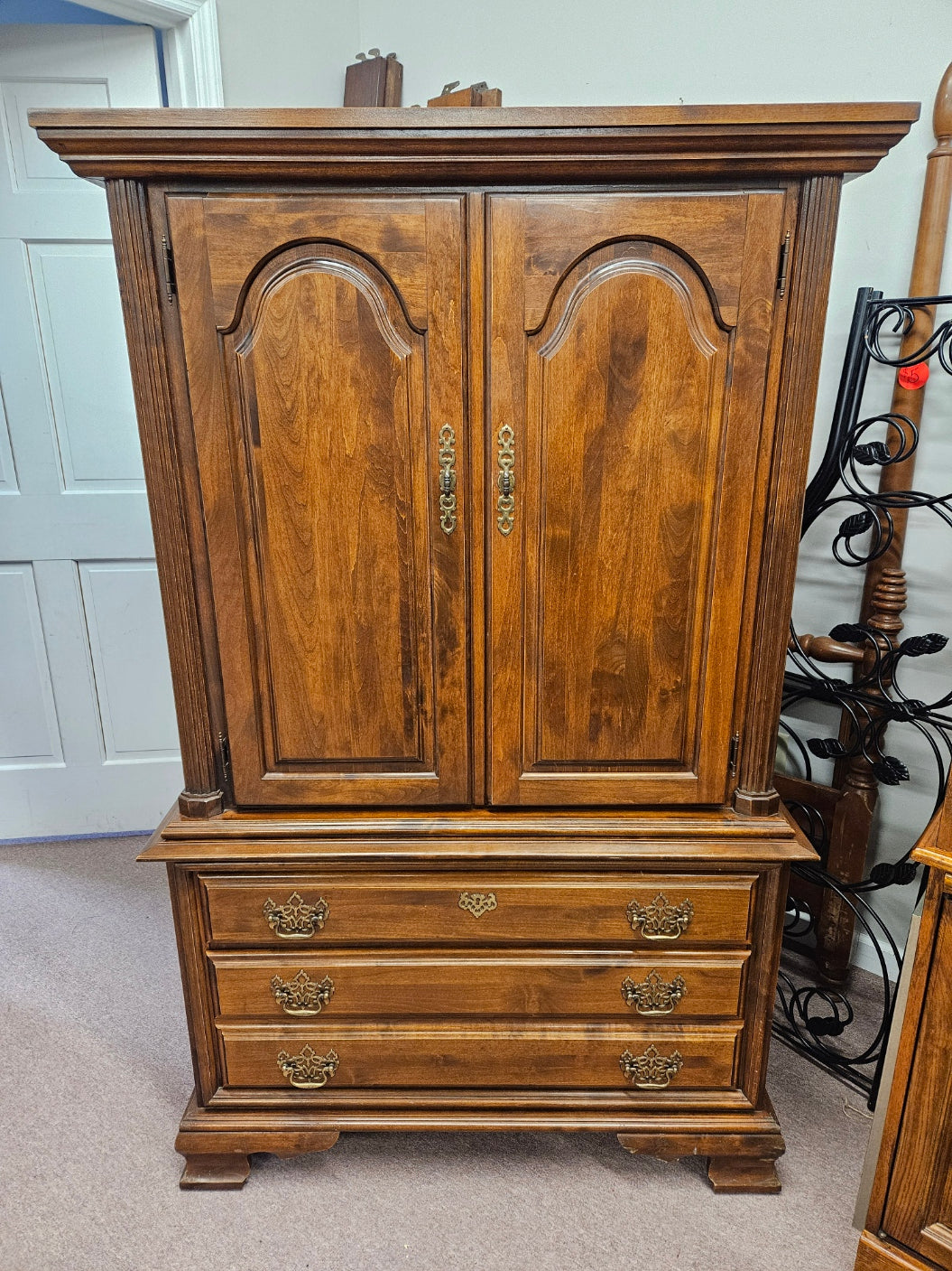 Wooden Armoire w/ Storage Drawers