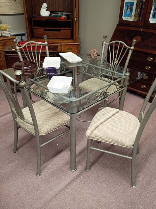 Glass Table w/ 4 Chairs