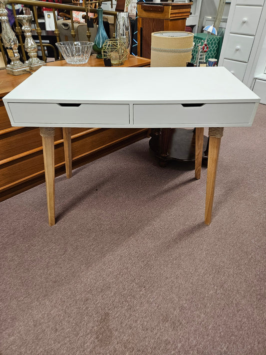 White Desk w/ Wooden Legs