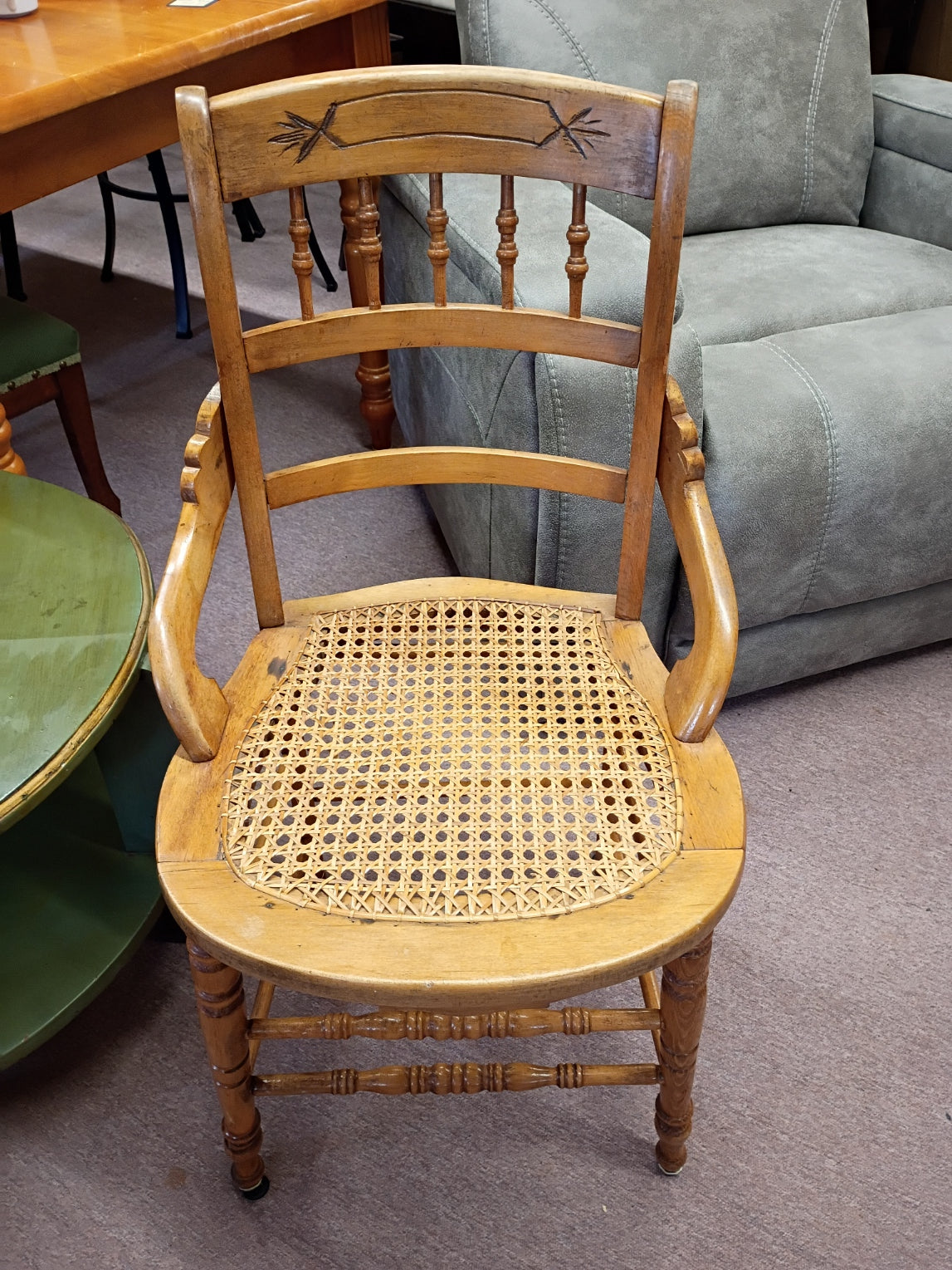 Single Cane Bottom Chair