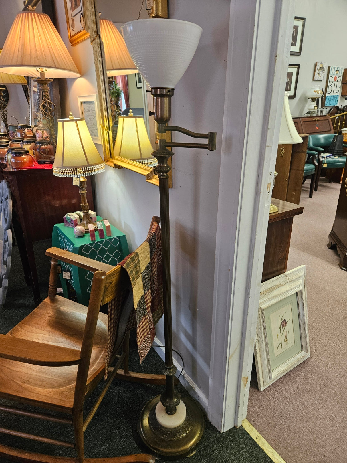 Vintage Swing Arm Floor Lamp