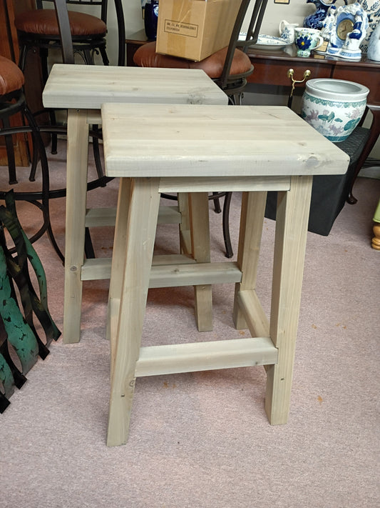 Pair of Gray Stained Bar Stools