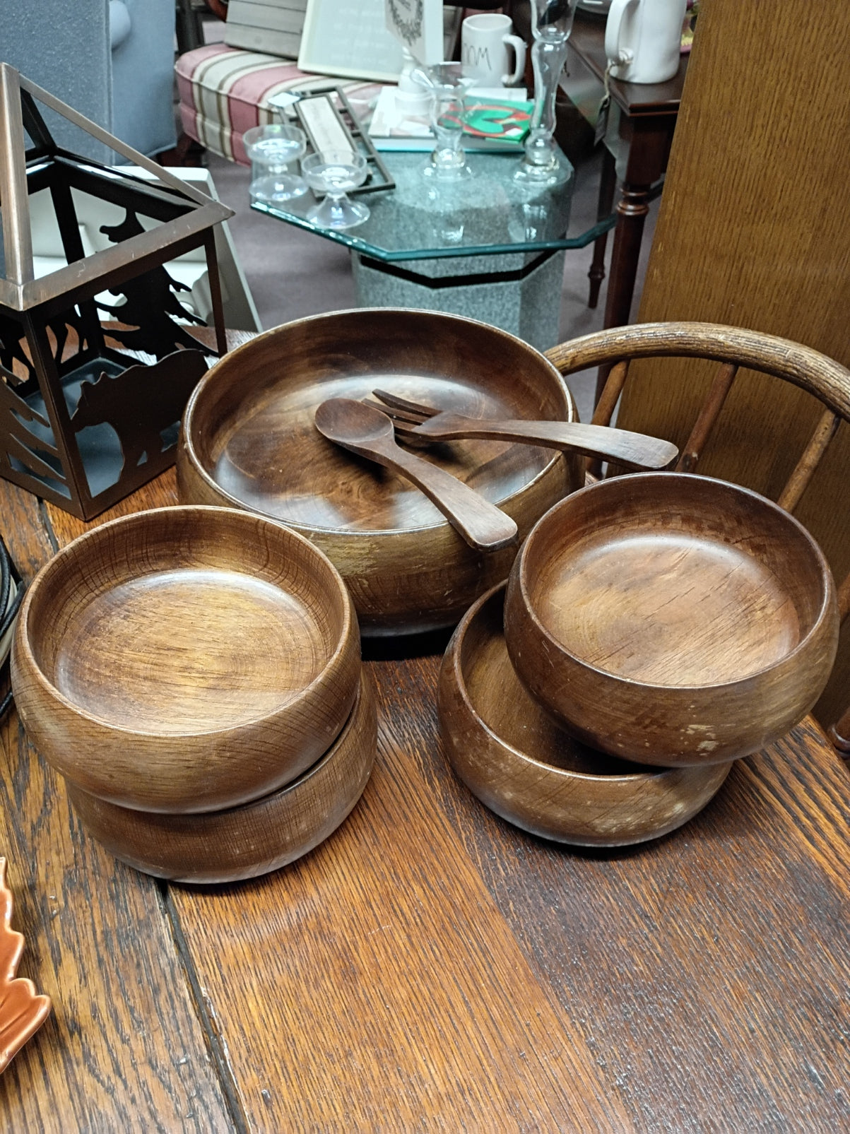 Wooden Salad Bowl Set