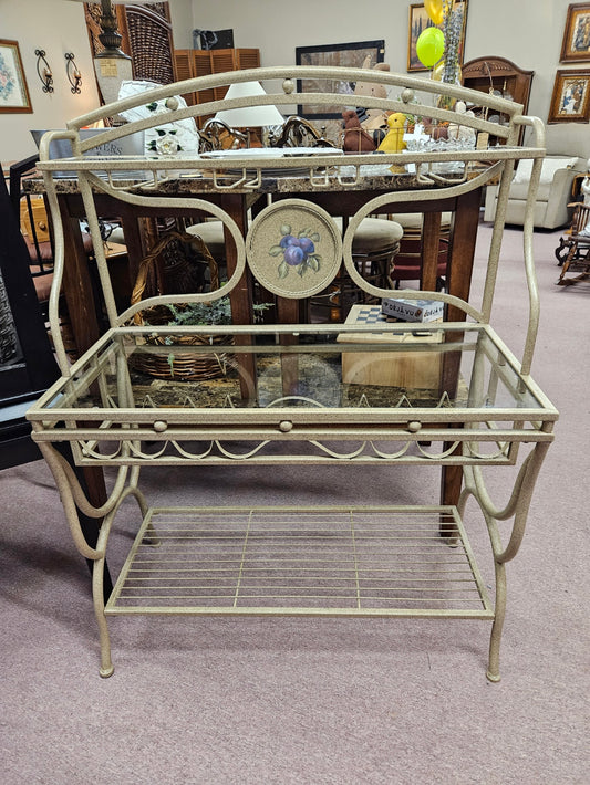 Bakers Rack w/ Glass Shelves