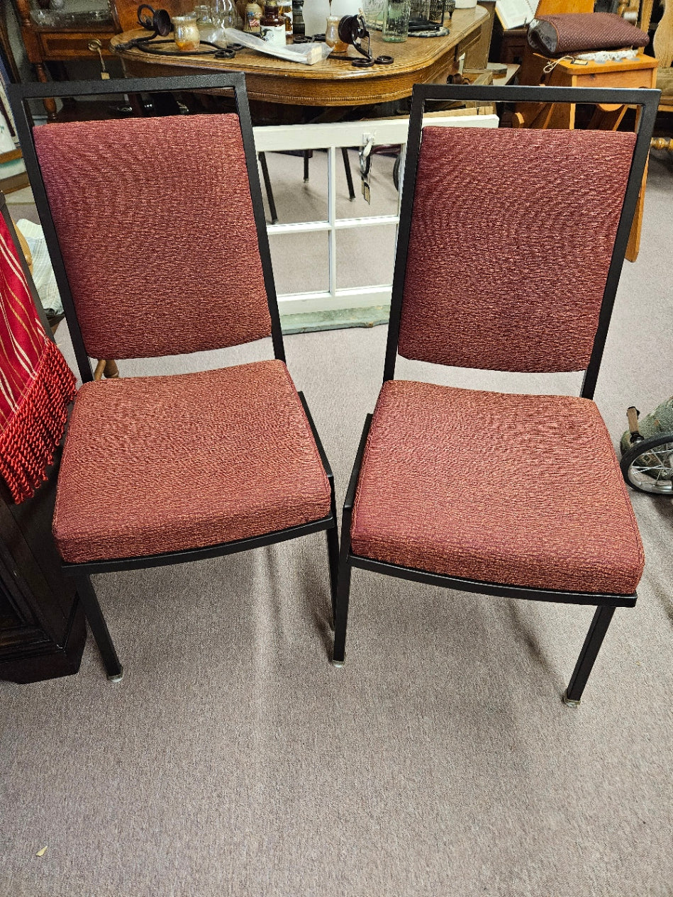 Set of 6 Metal, Padded Chairs