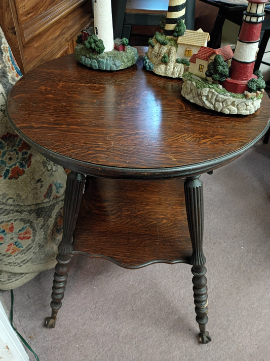 Vintage Oak Table w/ Claw Feet
