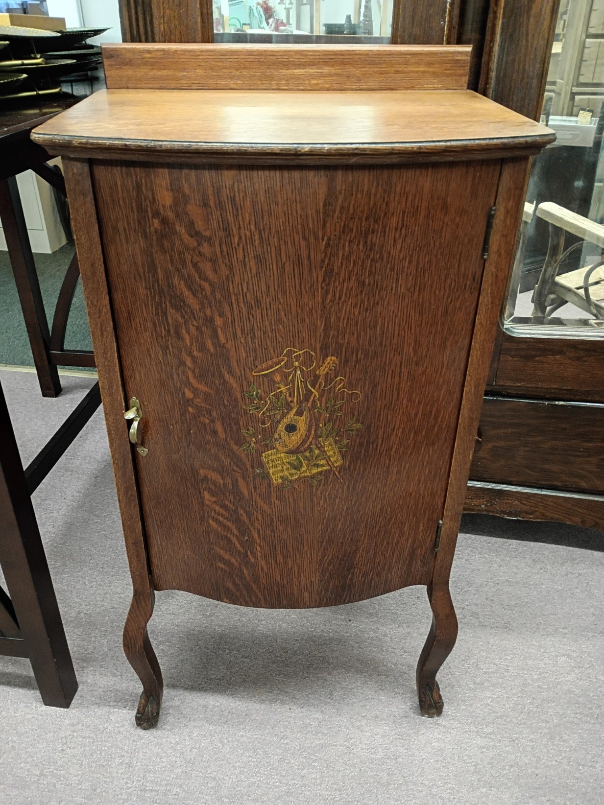 Tiger Oak Music Cabinet