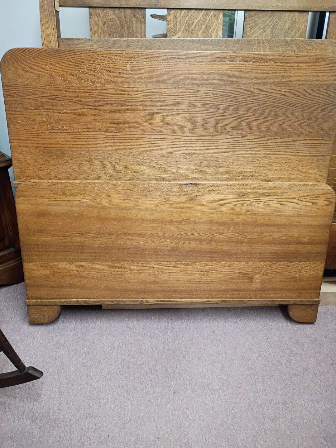 Vintage Twin Bed w/ Wood Rails