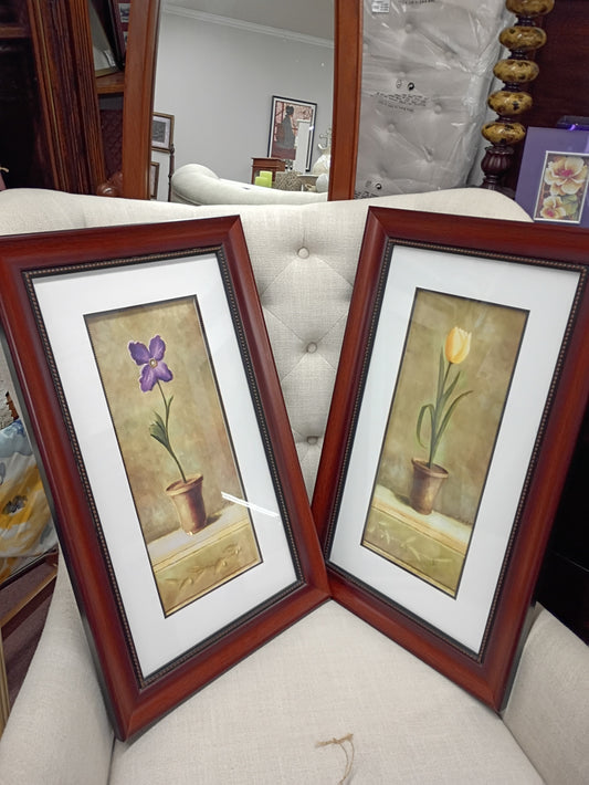 Pair of Tall Floral Prints