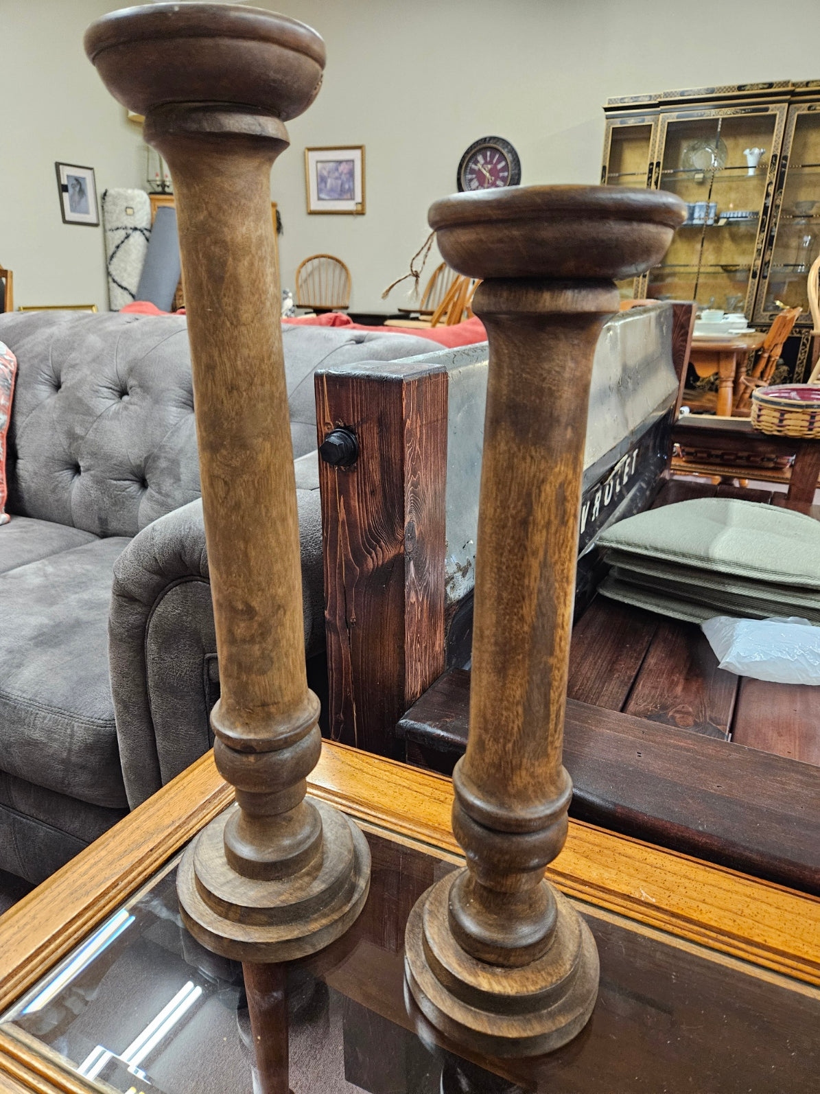 Pair of Wooden Candlesticks