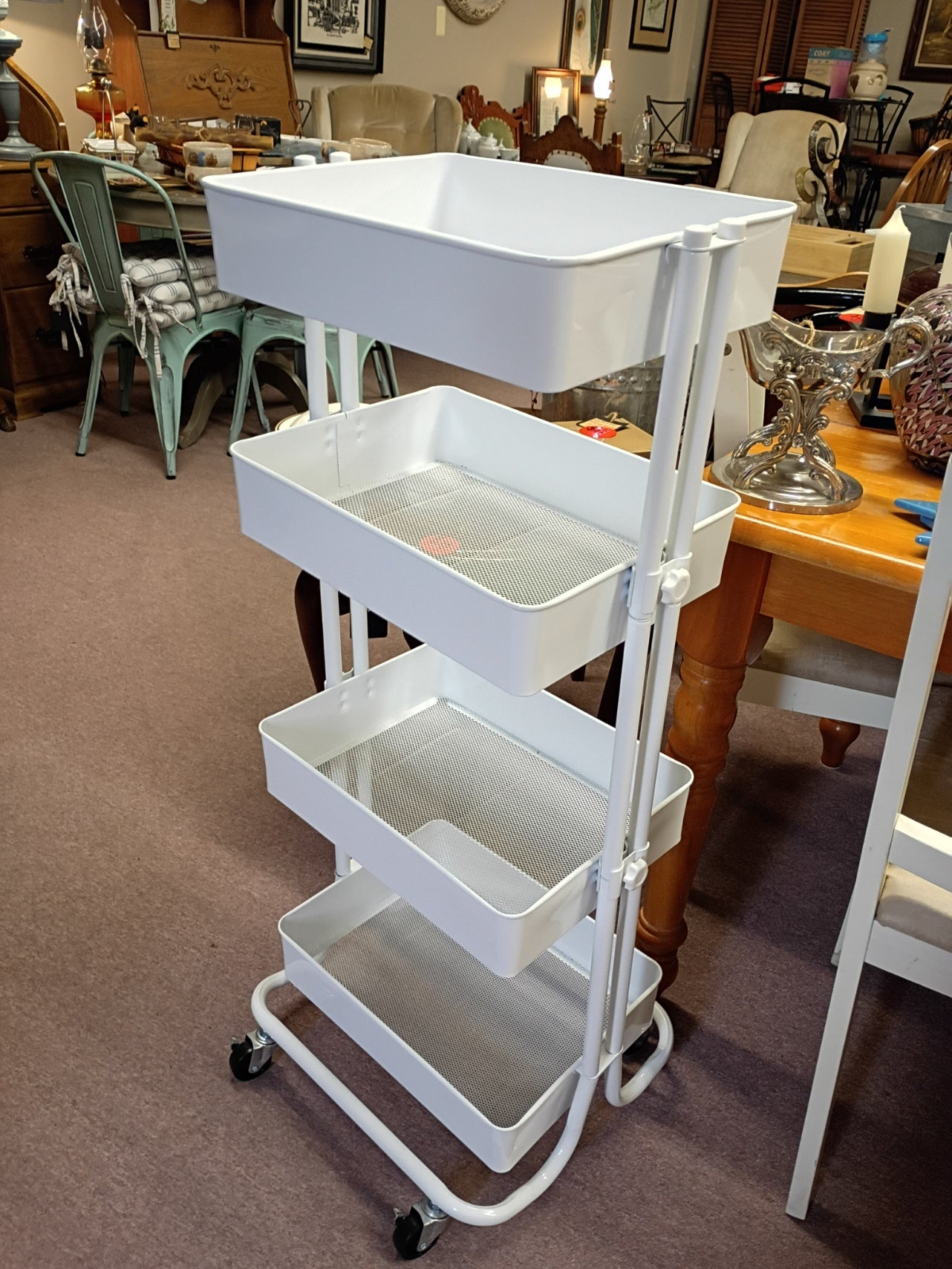 White Metal Storage Rack