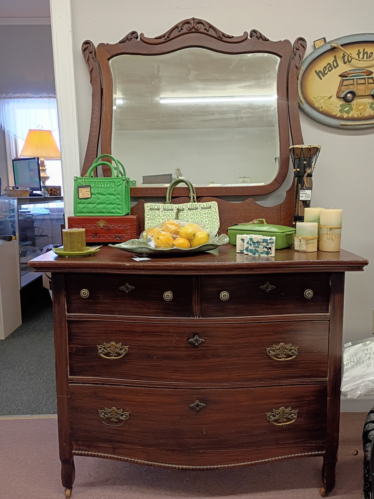 Vintage, Oak Dresser w/ Mirror