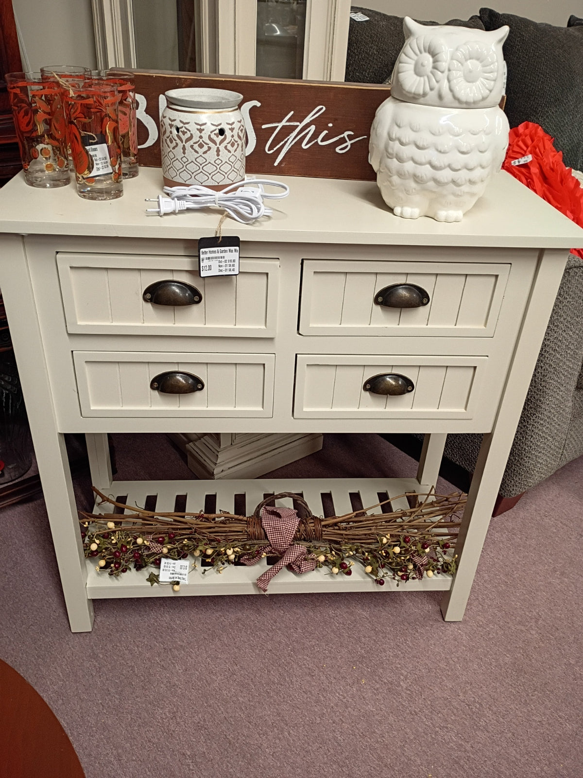 4-Drawer Cabinet w/ Open Bottom