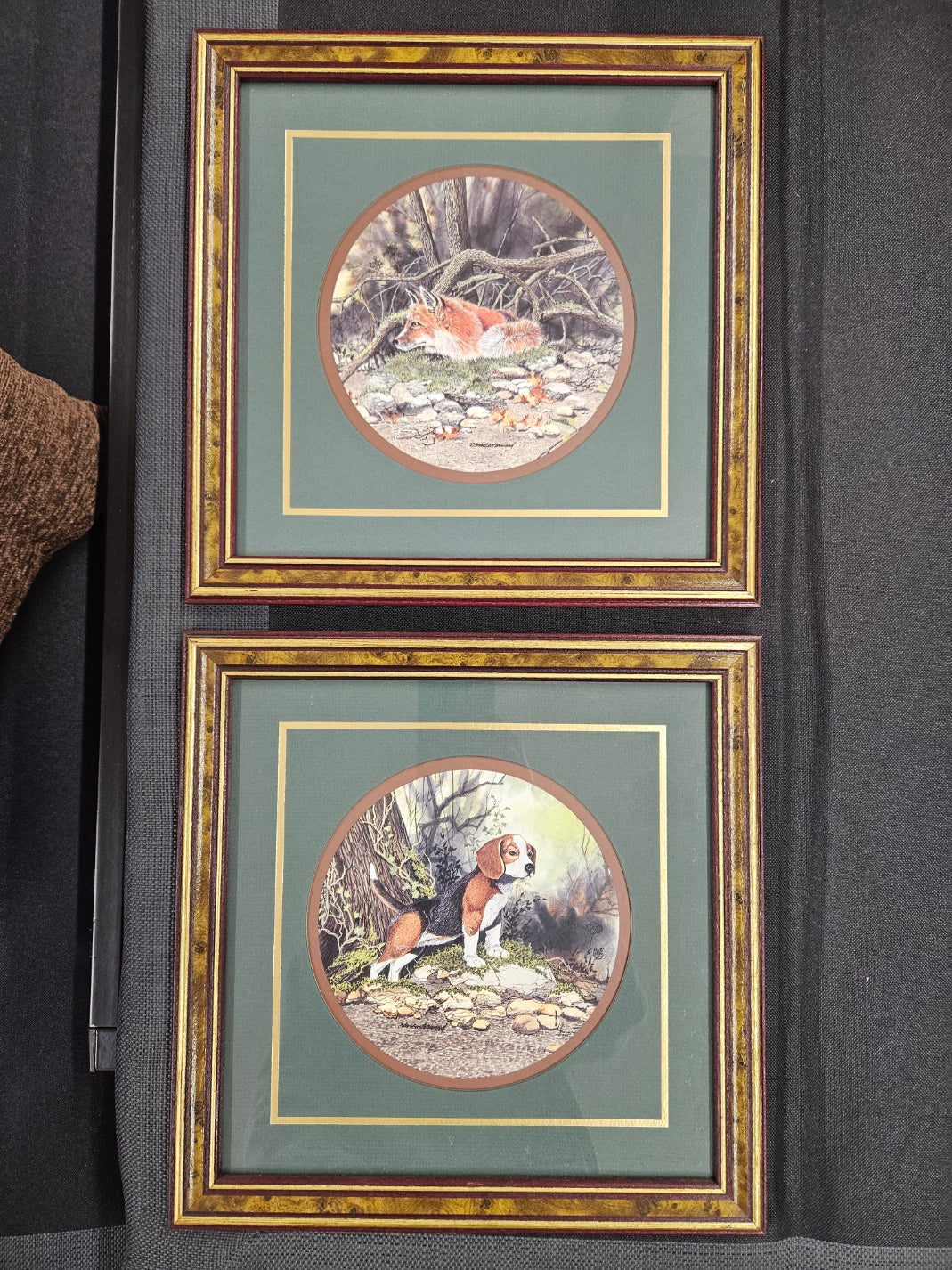 Pair of "Fox and the Hound" Framed Prints