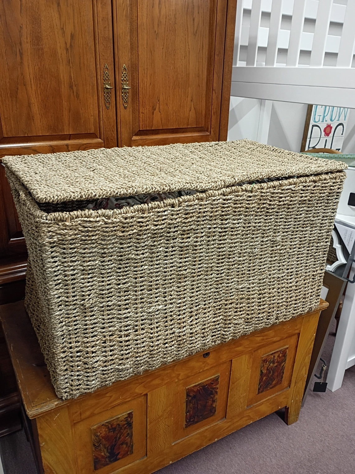 Wicker Blanket Box