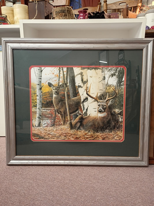 Deer Print w/ Silver Frame