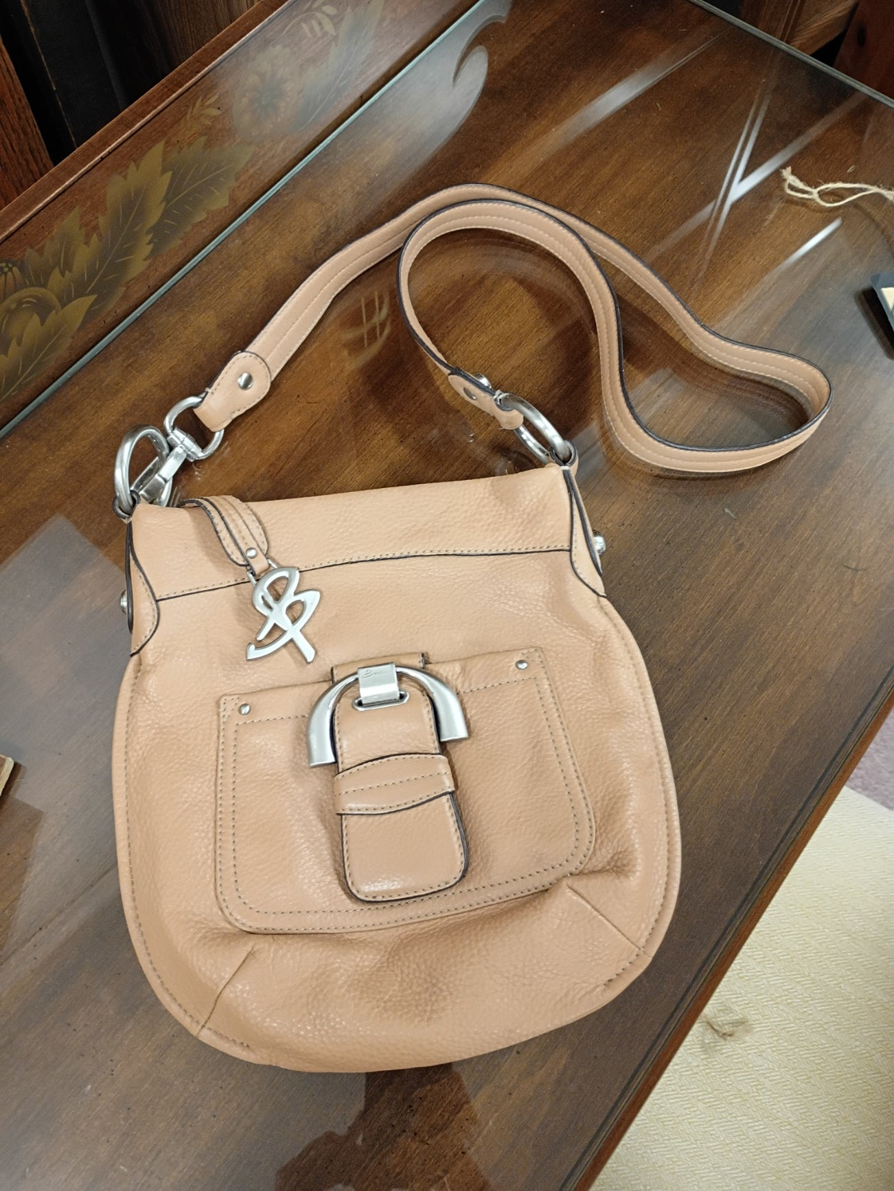 TanLeather Crossbody Bag