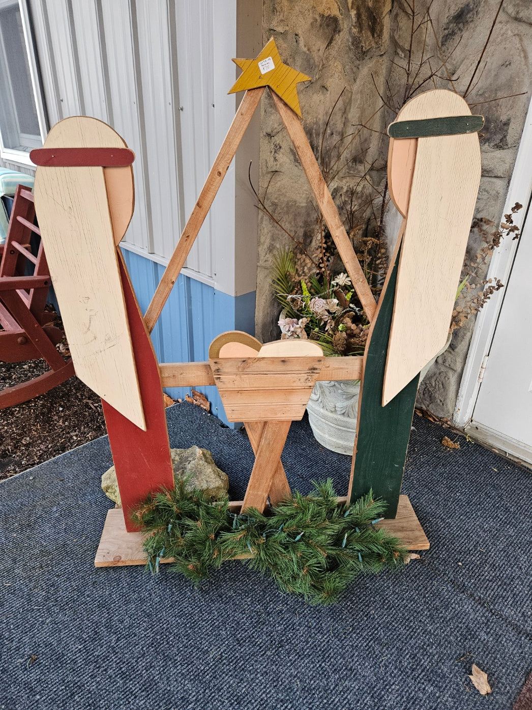 Large Wood Nativity Scene