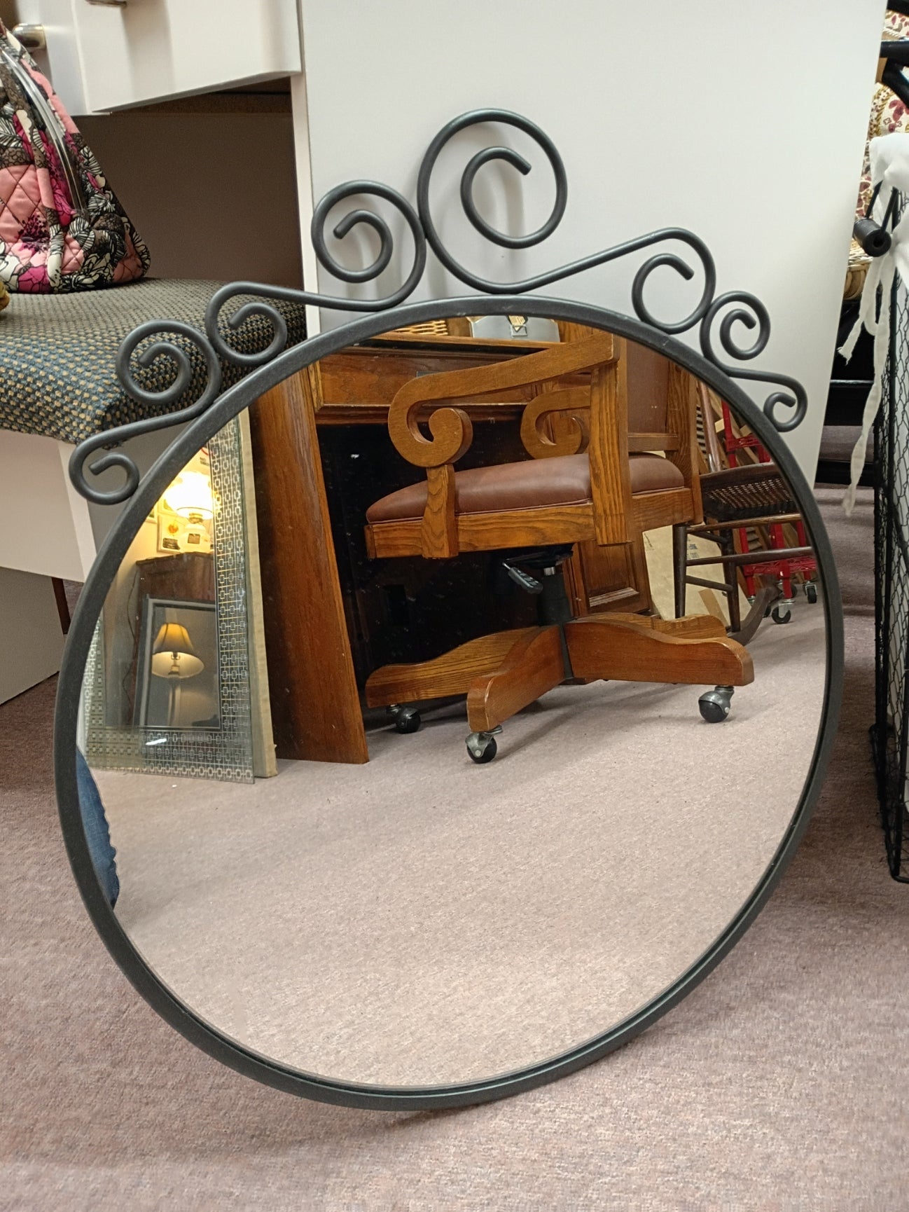 Round, Metal Mirror