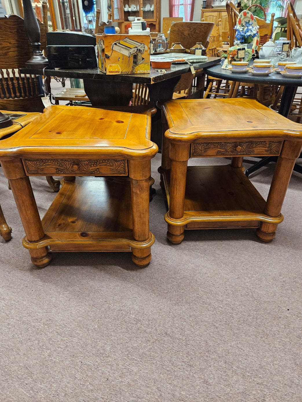 Pair of Pine End Tables