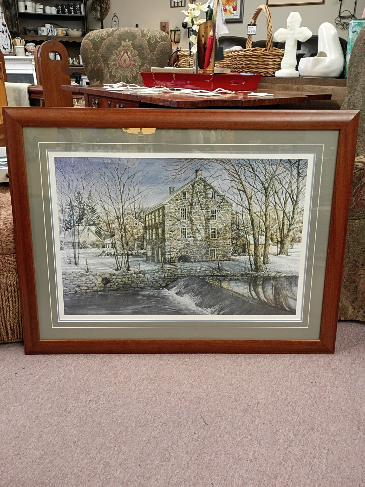 Framed Stone Building Print