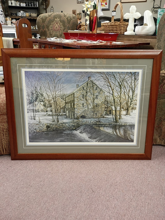Framed Stone Building Print