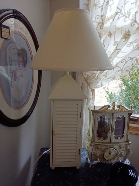 Table Lamp w/ Louvered Door
