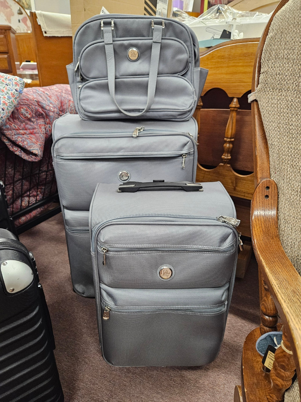 3-Piece Gray Luggage Set