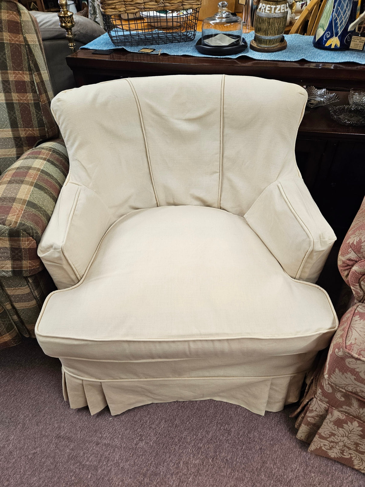 Accent Chair w/ Custom Cream Cover