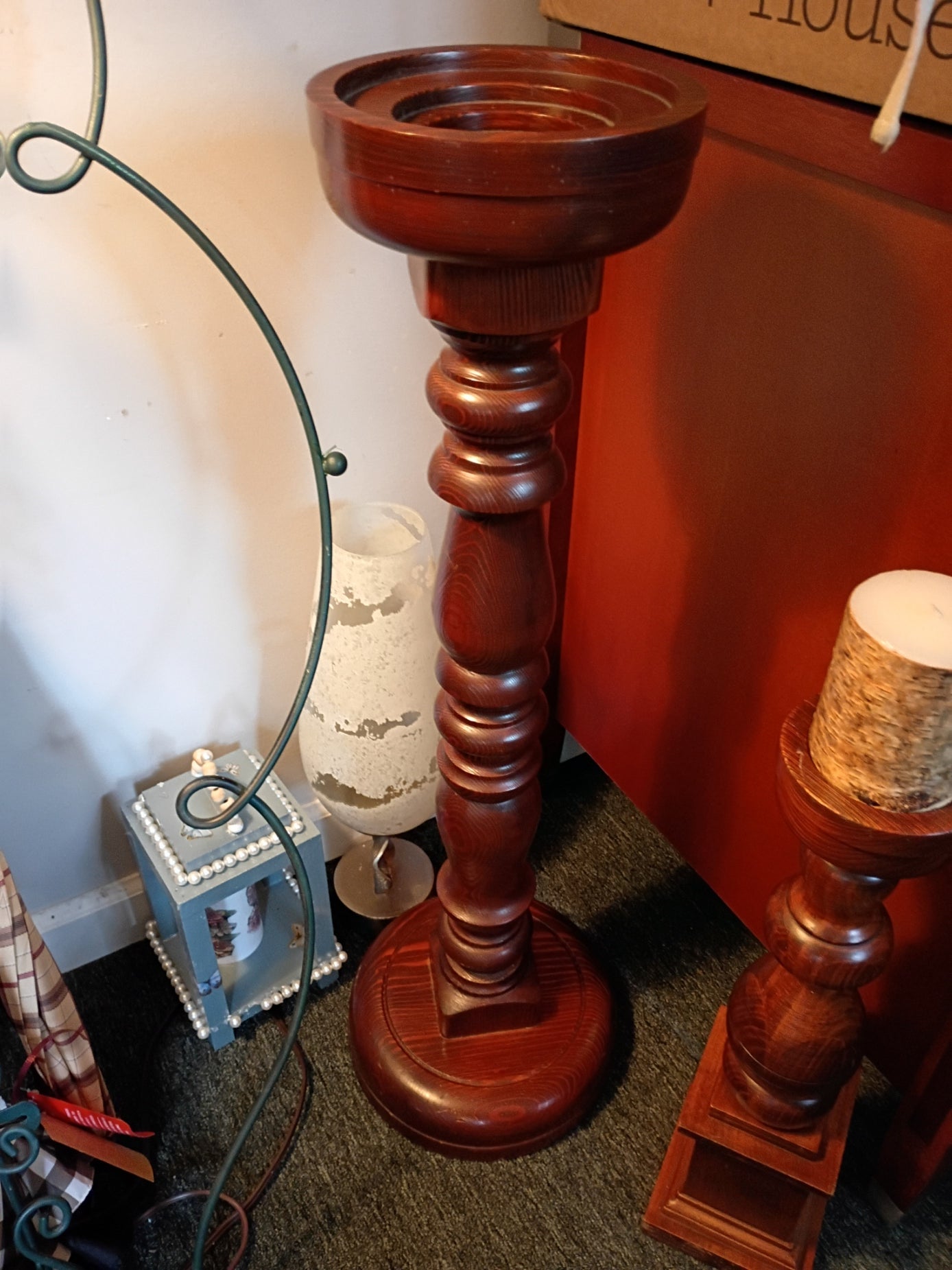 Tall Wood Plant/Candle Stand