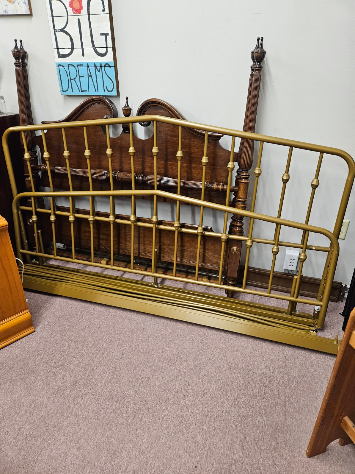Gold Color Metal Bed Frame – New Leaf Consignment Plus