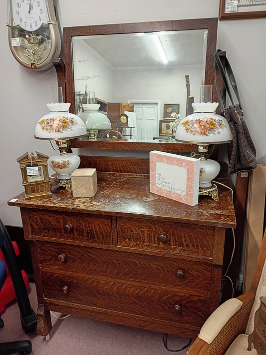 Tiger Oak Dresser w/ Mirror