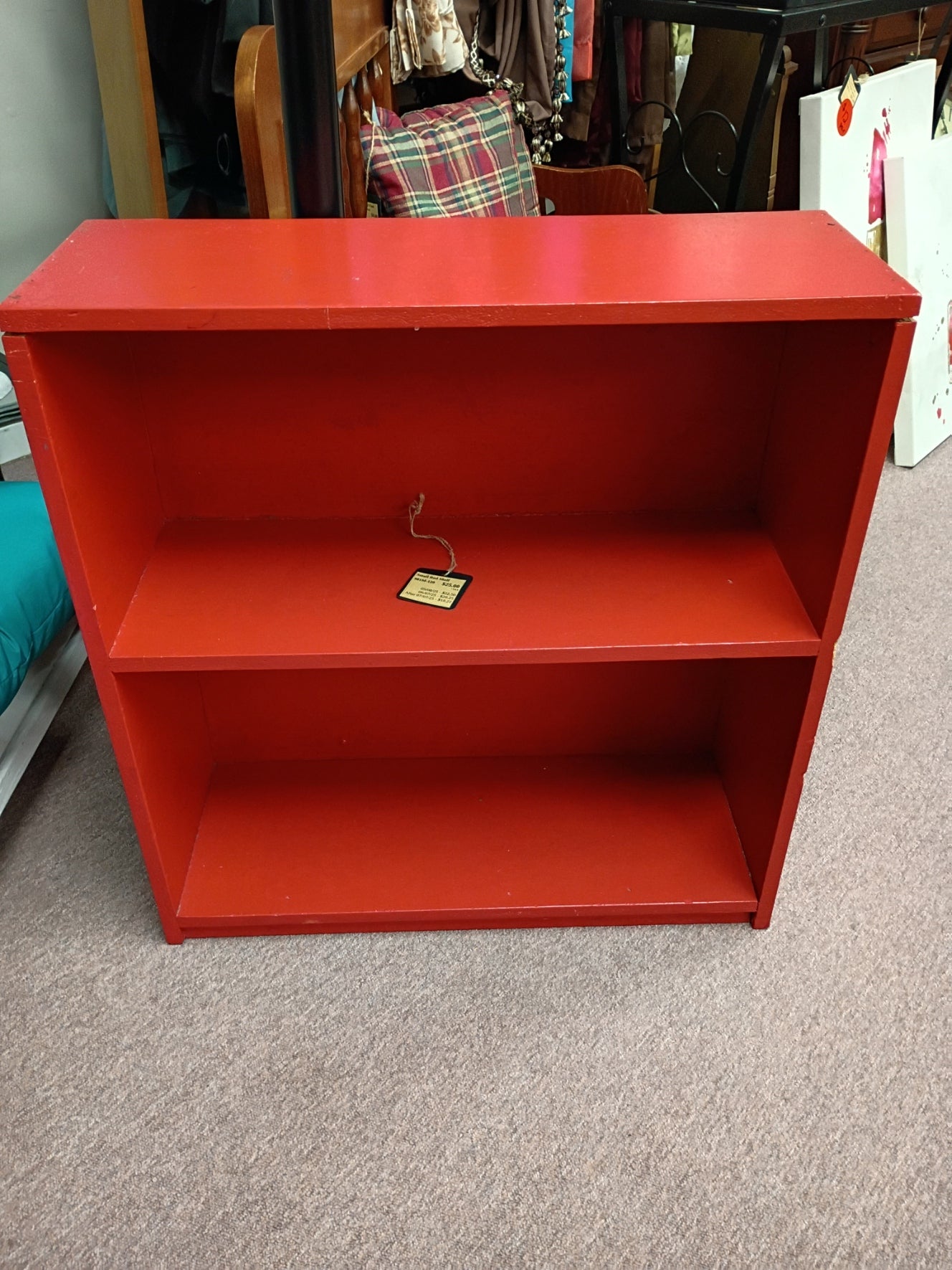 Red Painted, Wood Bookshelf
