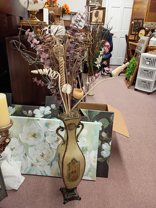 Floor Vase w/ Eucalyptus