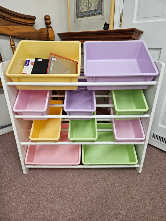 Toy Organizer w/ Plastic Bins