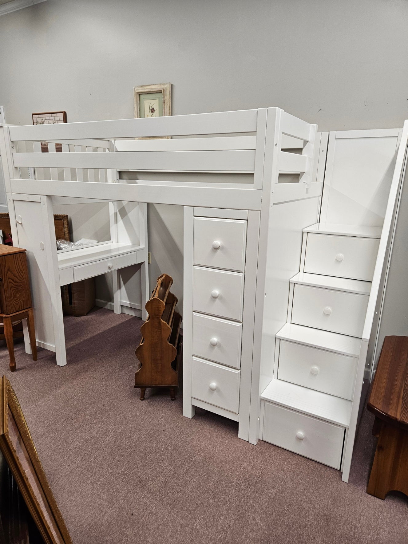 White Loft Bed