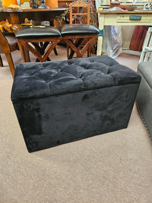 Black Storage Ottoman