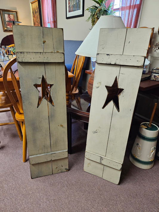 Pair of Primitive Wood Shutters