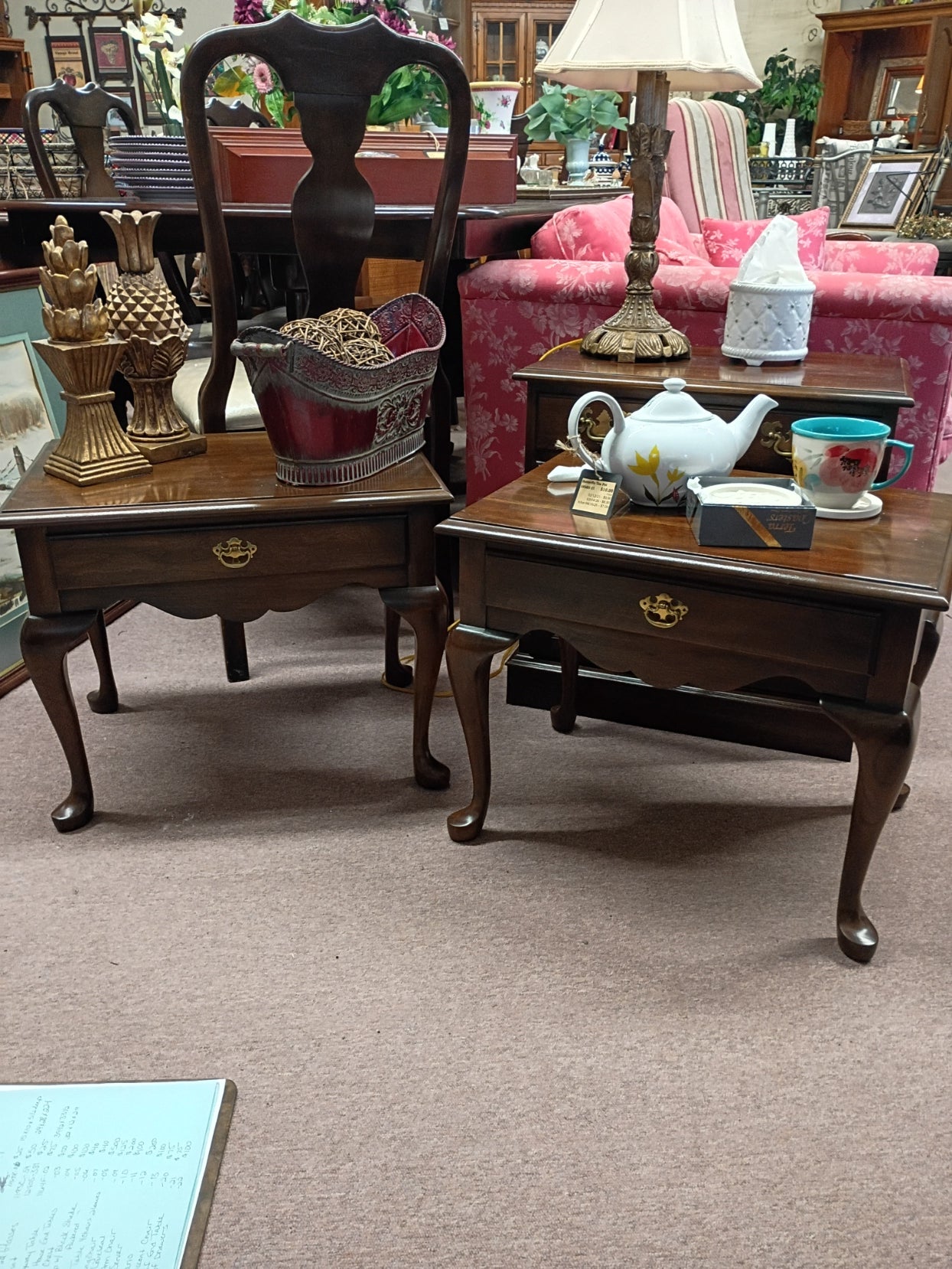 Pair of Small Cherry End Tables