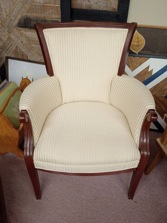White Upholstered Parlor Chair