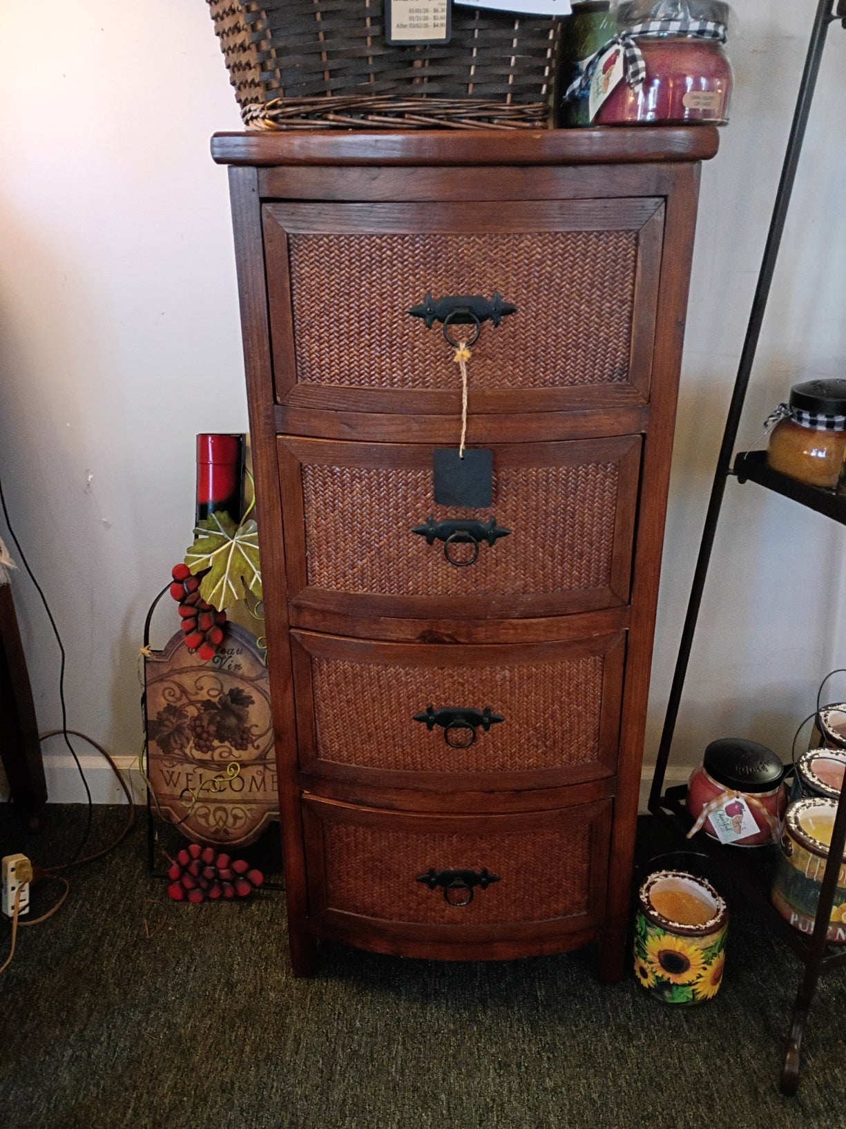 4-Drawer Wicker Chest