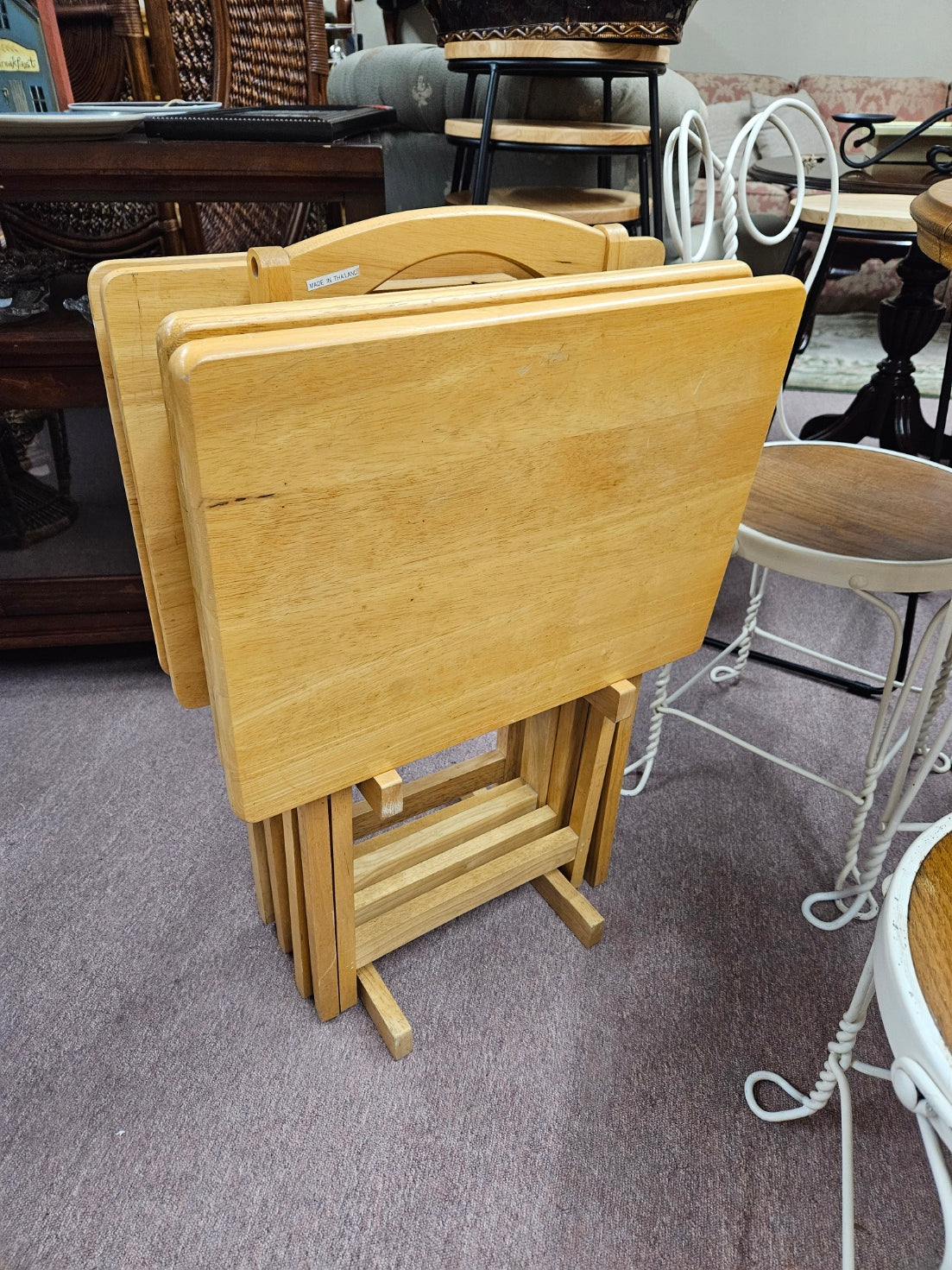 Set of 4 TV Trays w/ Carrier