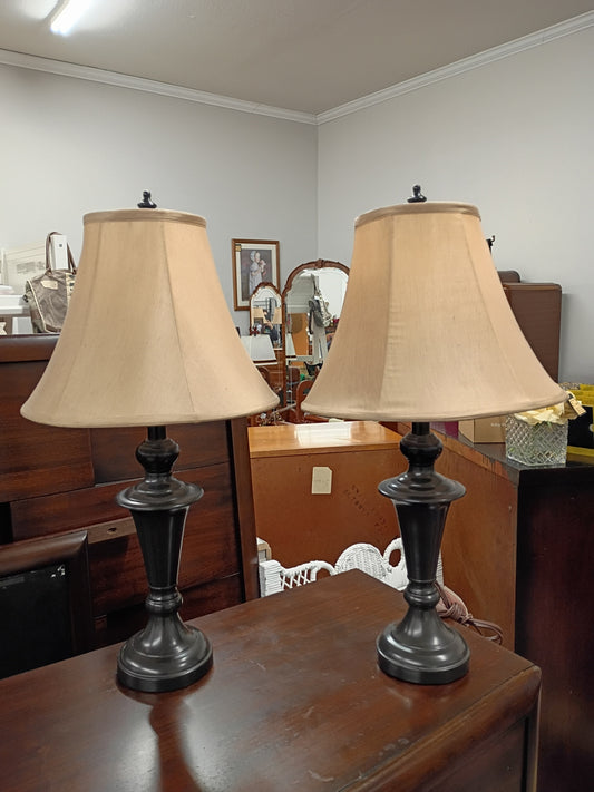 Pair of Bronze Table Lamps