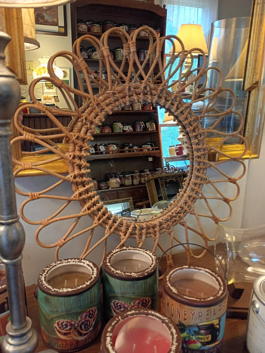 Round, Rattan Mirror