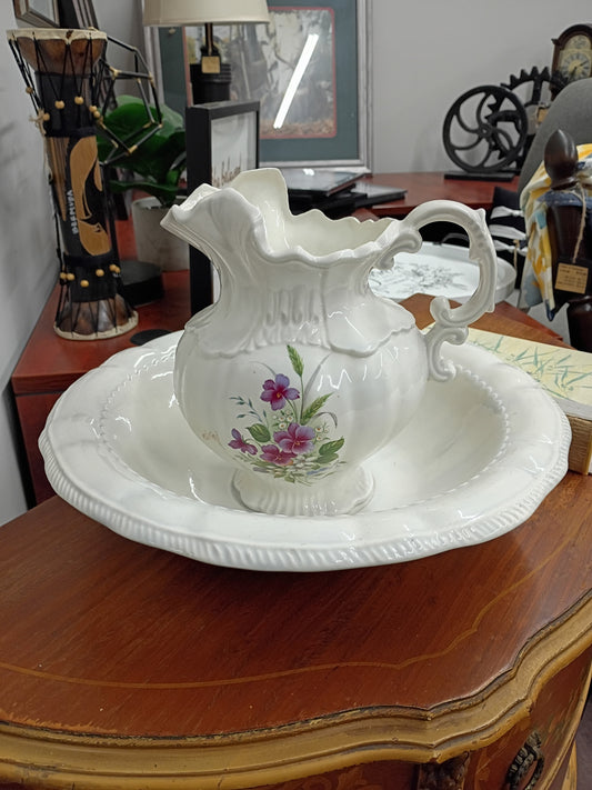 Ceramic Bowl and Pitcher Set