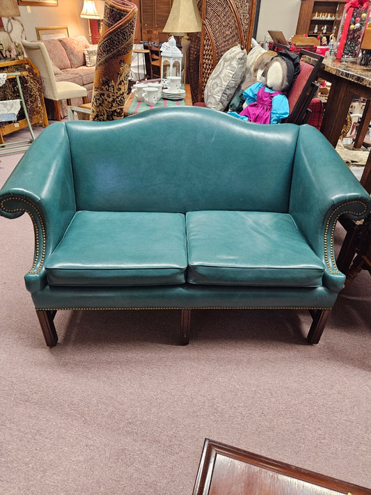 Green Leather Setee