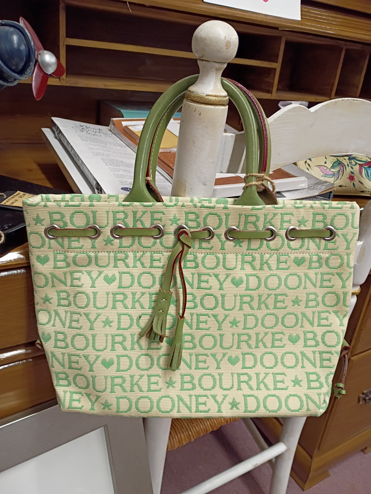 Dooney & Burke Purse w/ Green Print
