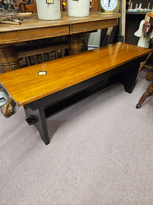 Oak Bench w/ Black Base