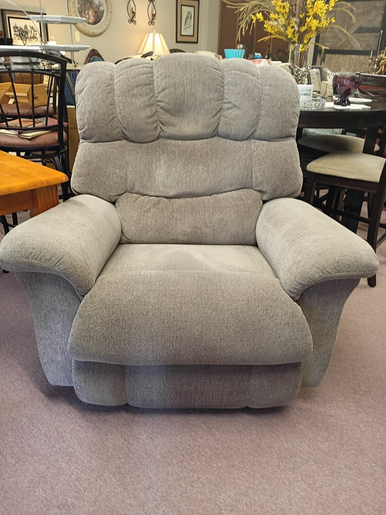 Gray, Oversized Recliner